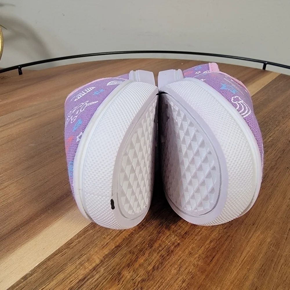 Canvas Slip on Loafers Sneakers Unicorns Rainbows Hearts Stars Print Size 5